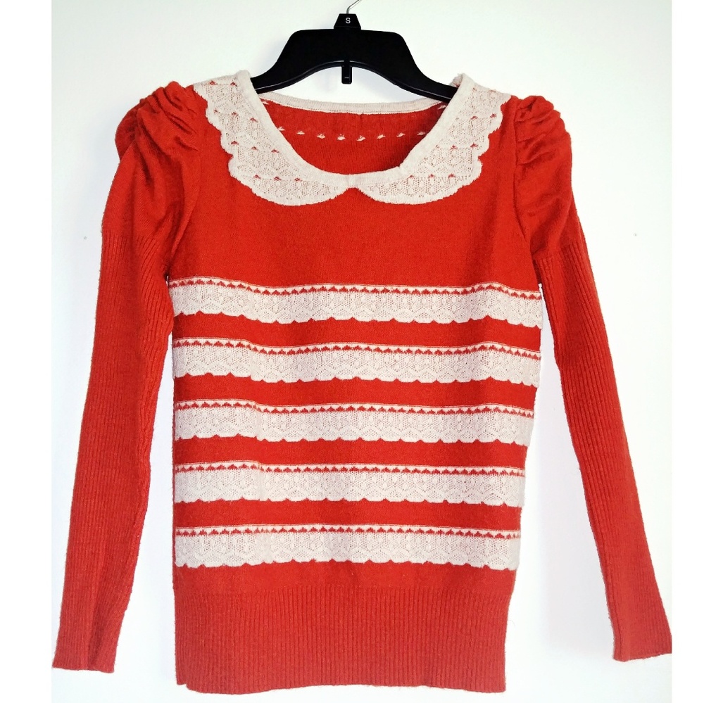 Burnt Orange Vintage School Girl Sweater